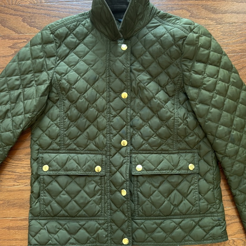 J Crew Green Tail Quilted Barn Jacket Jacket Size XS